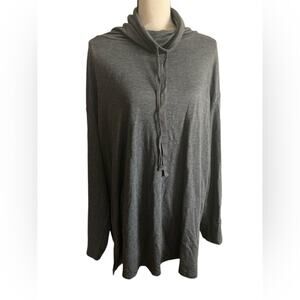 Women’s plus size Ambrielle gray cowl neck tunic sleepwear top sweatshirt xxl